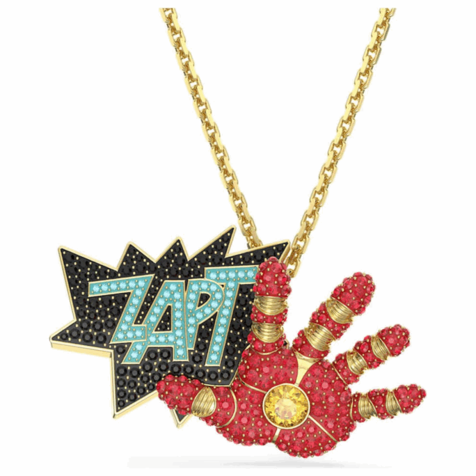 IRON MAN MARVEL PENDANT MULTICOLORED GOLD TONED PLATED