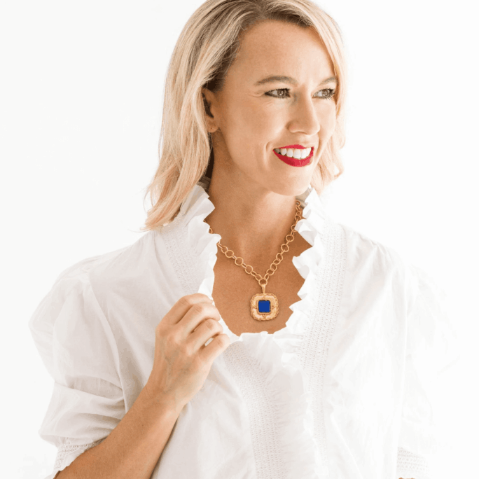 Madeline Necklace Navy Sea Glass