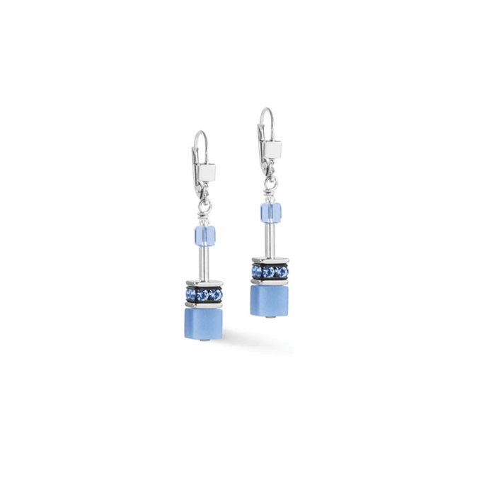 EARRINGS BLUE NATURAL STONES SILVER