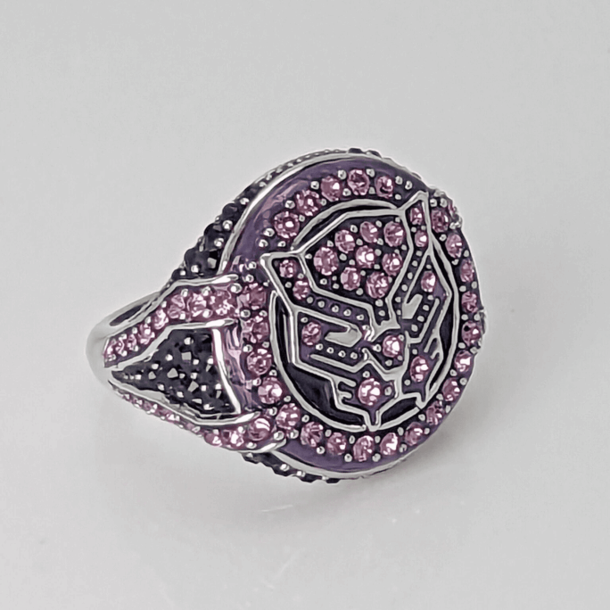 BLACK PANTHER MARVEL RING PURPLE RHODIUM PLATED 58