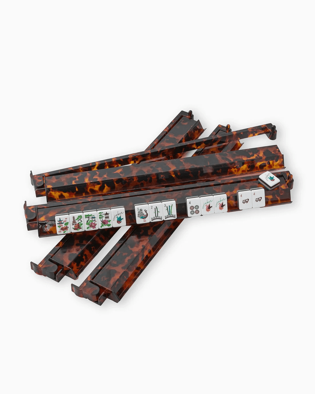 MAHJONG RACK & PUSHER SET OMM TORTOISE SHELL - Image 2