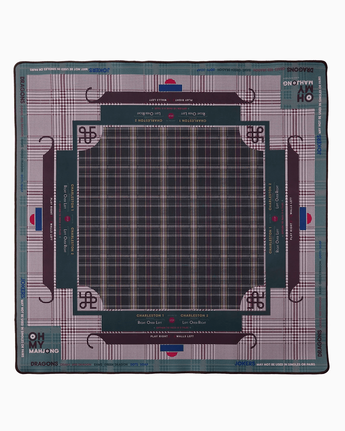 MAHJONG MAT DAPPER PLAID W/ TUBE