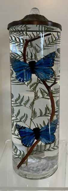 CYL TALL BLUE BUTTERFLY